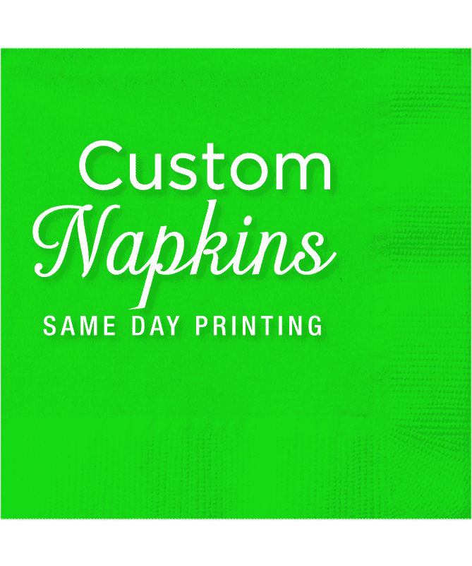 same day custom lunch napkins order today