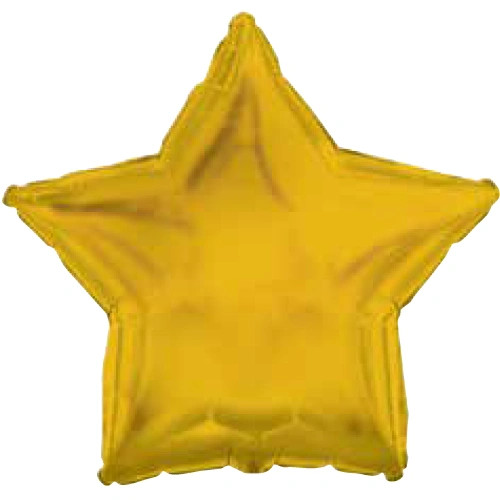 Star Shaped Golden Mylar Balloon.