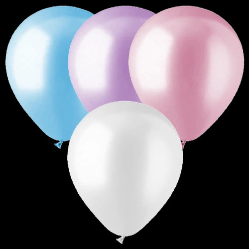 Assorted pastel pearl latex balloons.