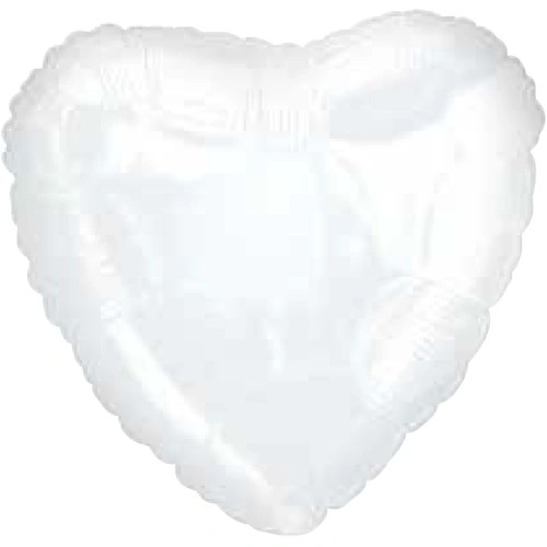 Heart Shaped White Mylar Balloon.