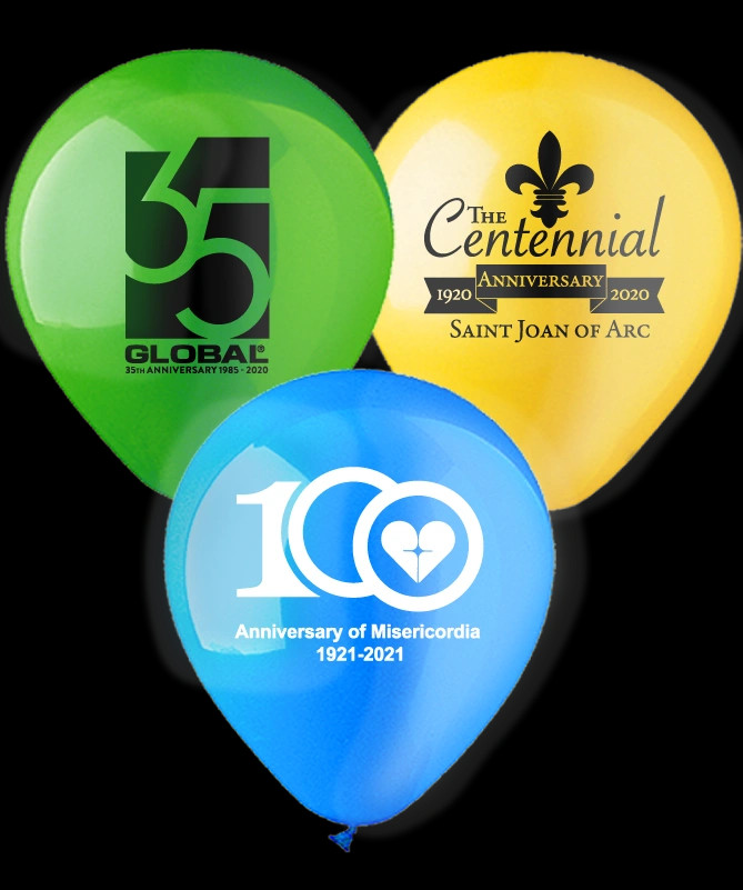 12-inch Anniversary Balloons.