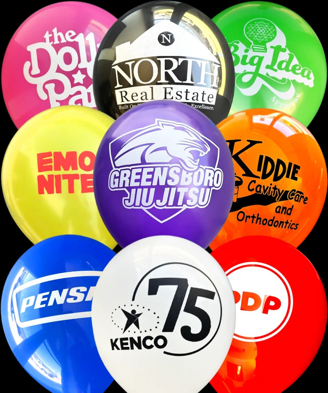 Bunch of Latex Balloons with Logo.