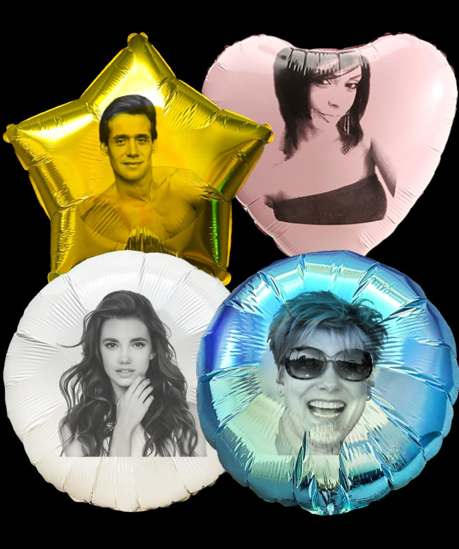 Mylar photo balloons.